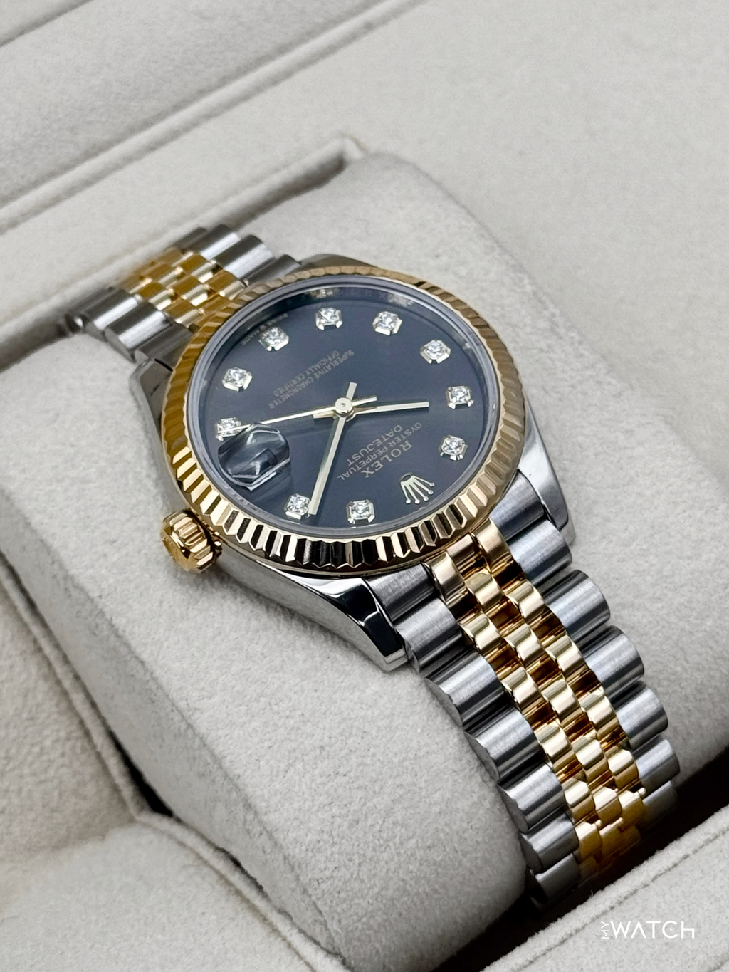 2021 Rolex Datejust 31mm 278273 Two-Tone Jubilee Dark Grey Diamond Dial