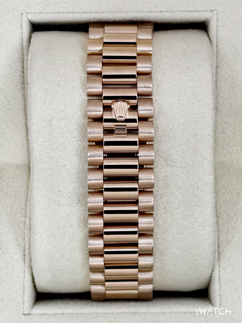 2018 Rolex Day-Date 40mm 228235 Presidential Rose Gold Sundust Stripe Motif Dial