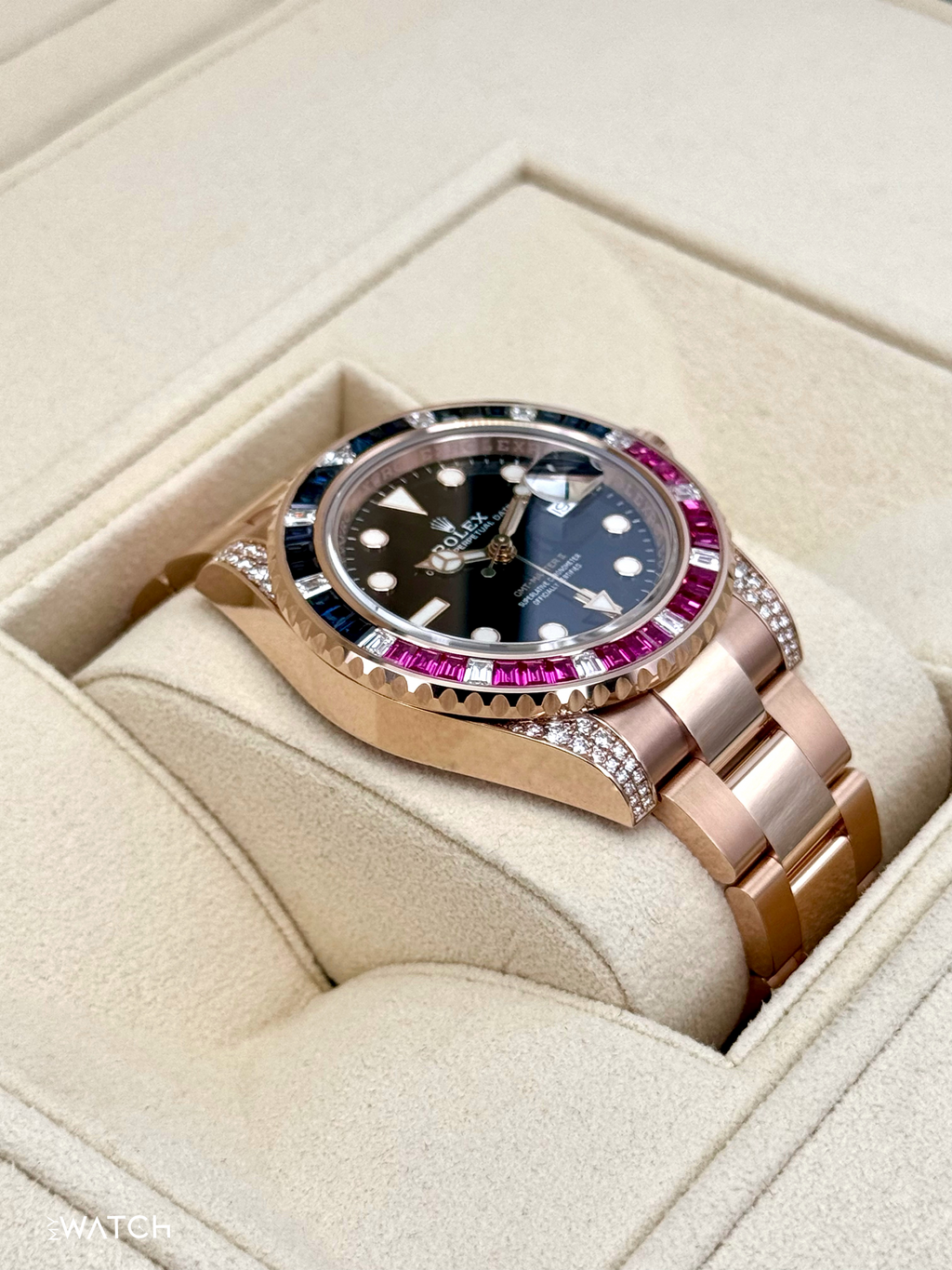 NOS 2021 Rolex GMT-Master II 40mm 126755SARU Pepsi Rose Gold Sapphire Ruby