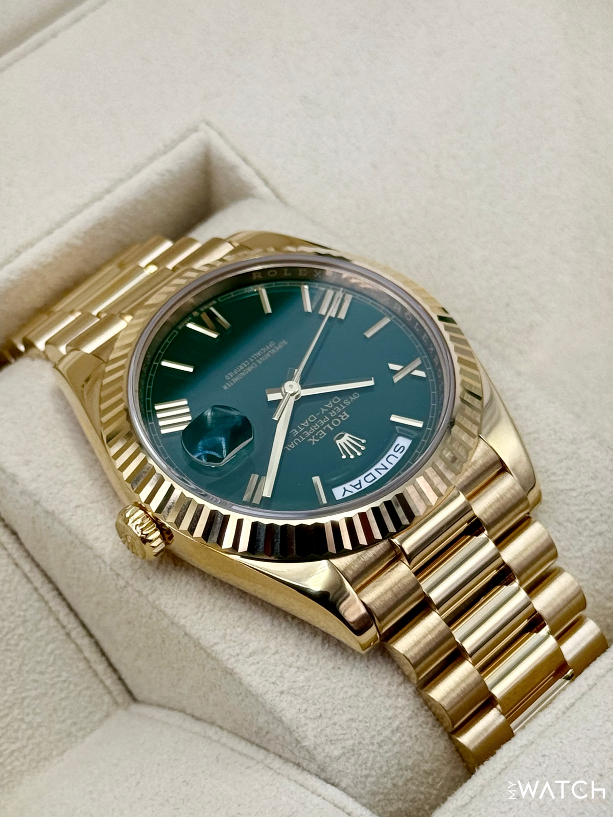 2022 Rolex Day-Date 40mm 228238 Presidential Green Dial