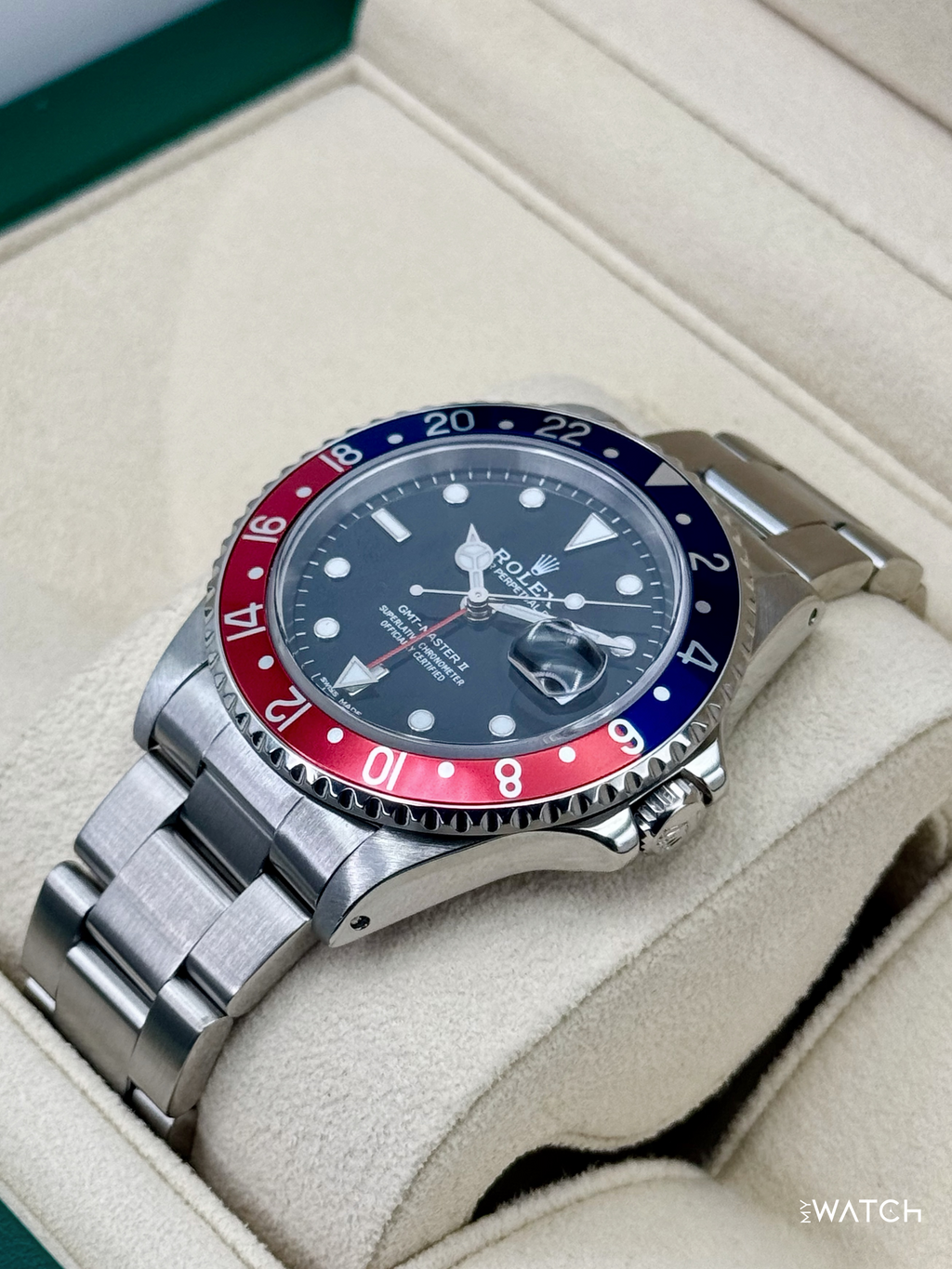 1997 Rolex GMT-Master II "Pepsi" 40mm 16710 Stainless Steel Oyster Black Dial
