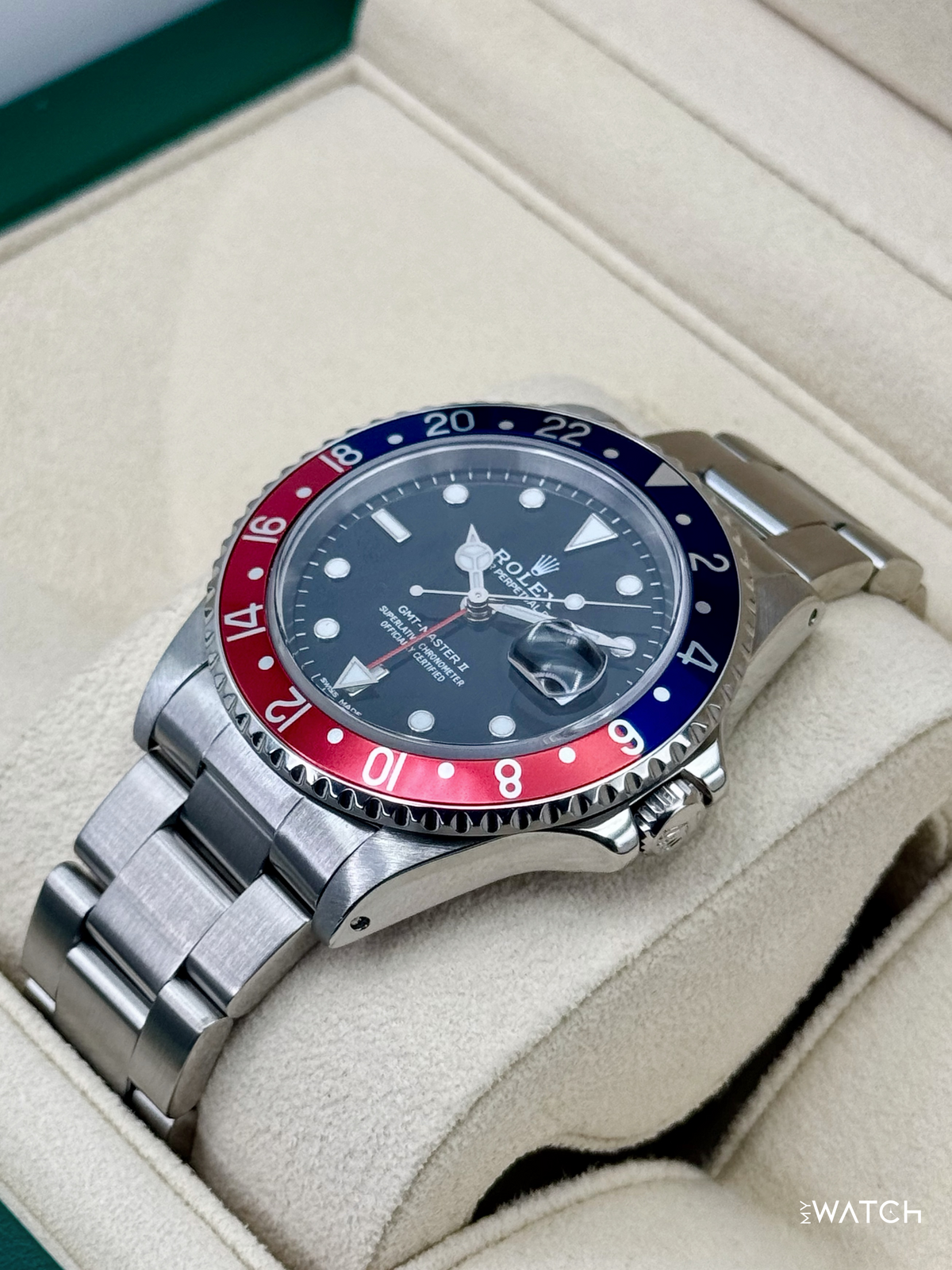 1997 Rolex GMT-Master II "Pepsi" 40mm 16710 Stainless Steel Oyster Black Dial