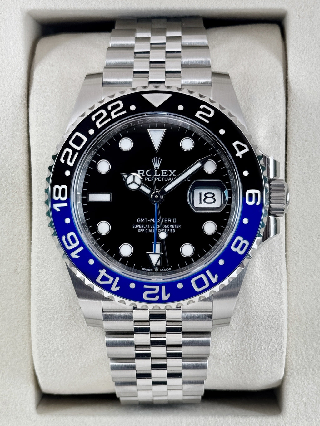 NEW 2026 Rolex GMT-Master II Batgirl 40mm 126710BLNR Jubilee (NEW STYLE CARD)