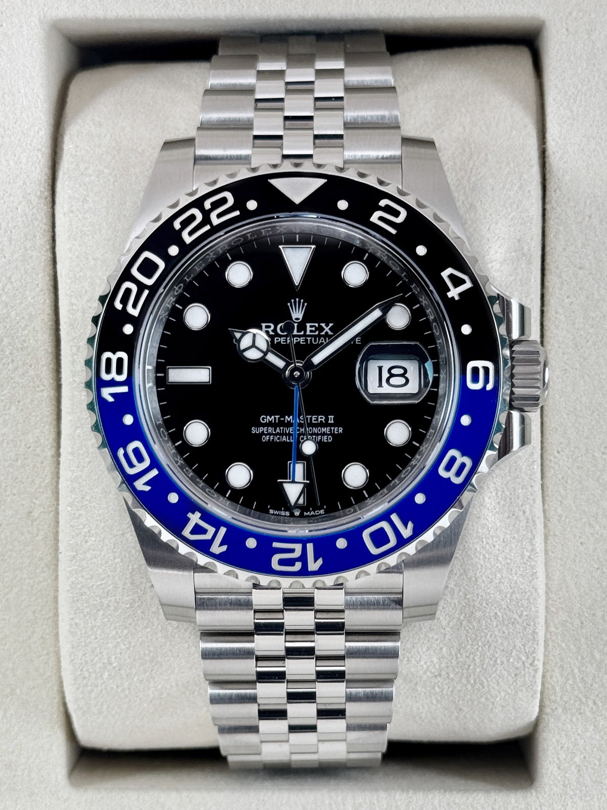 NEW 2026 Rolex GMT-Master II Batgirl 40mm 126710BLNR Jubilee (NEW STYLE CARD)