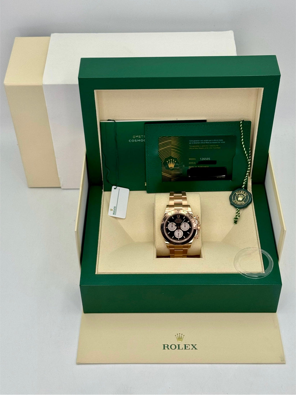 2025 Rolex Daytona 40mm 126505 Rose Gold Black Dial