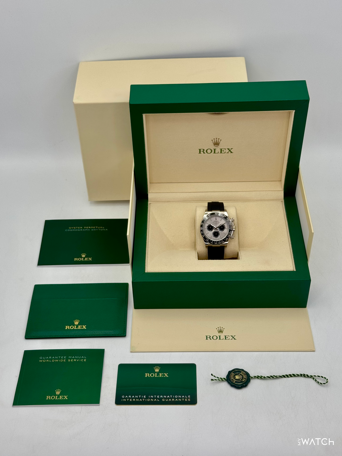 2024 Rolex Daytona 40mm 126519LN White Gold Oysterflex Silver Ghost Dial