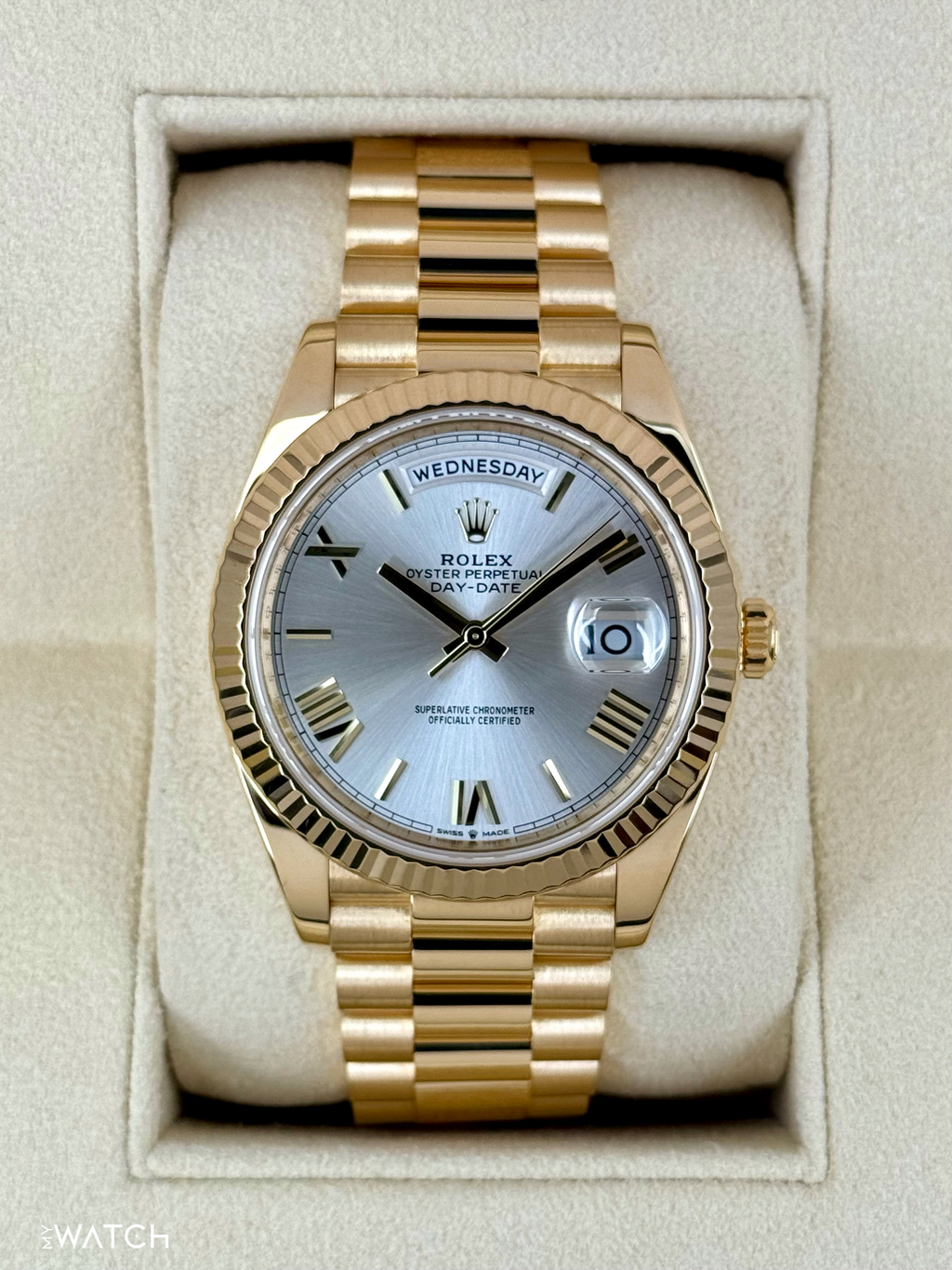 2023 Rolex Day-Date 40mm 228238 Presidential Silver Dial