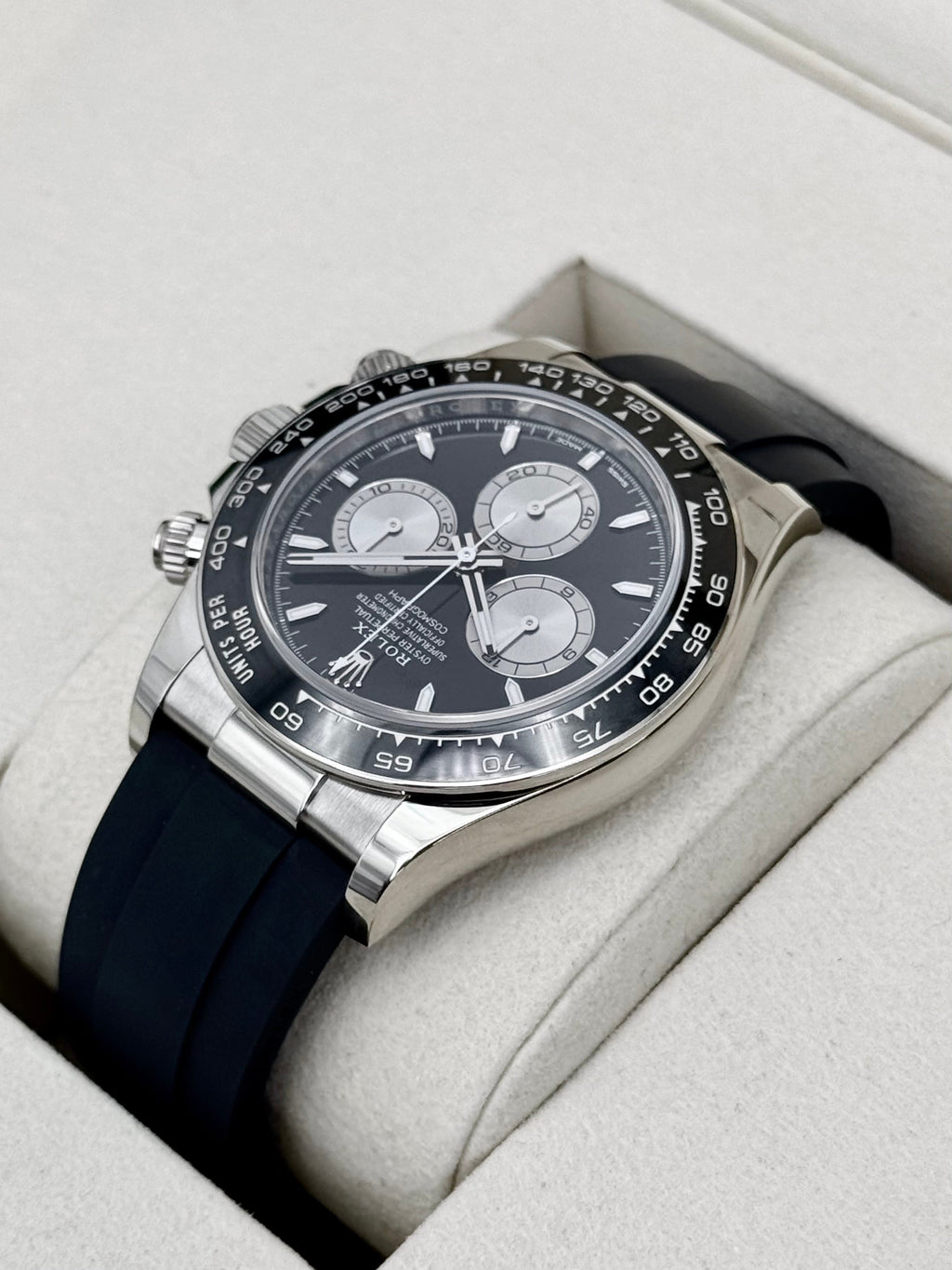 2025 Rolex Daytona 40mm 126519LN White Gold Oysterflex Black Dial