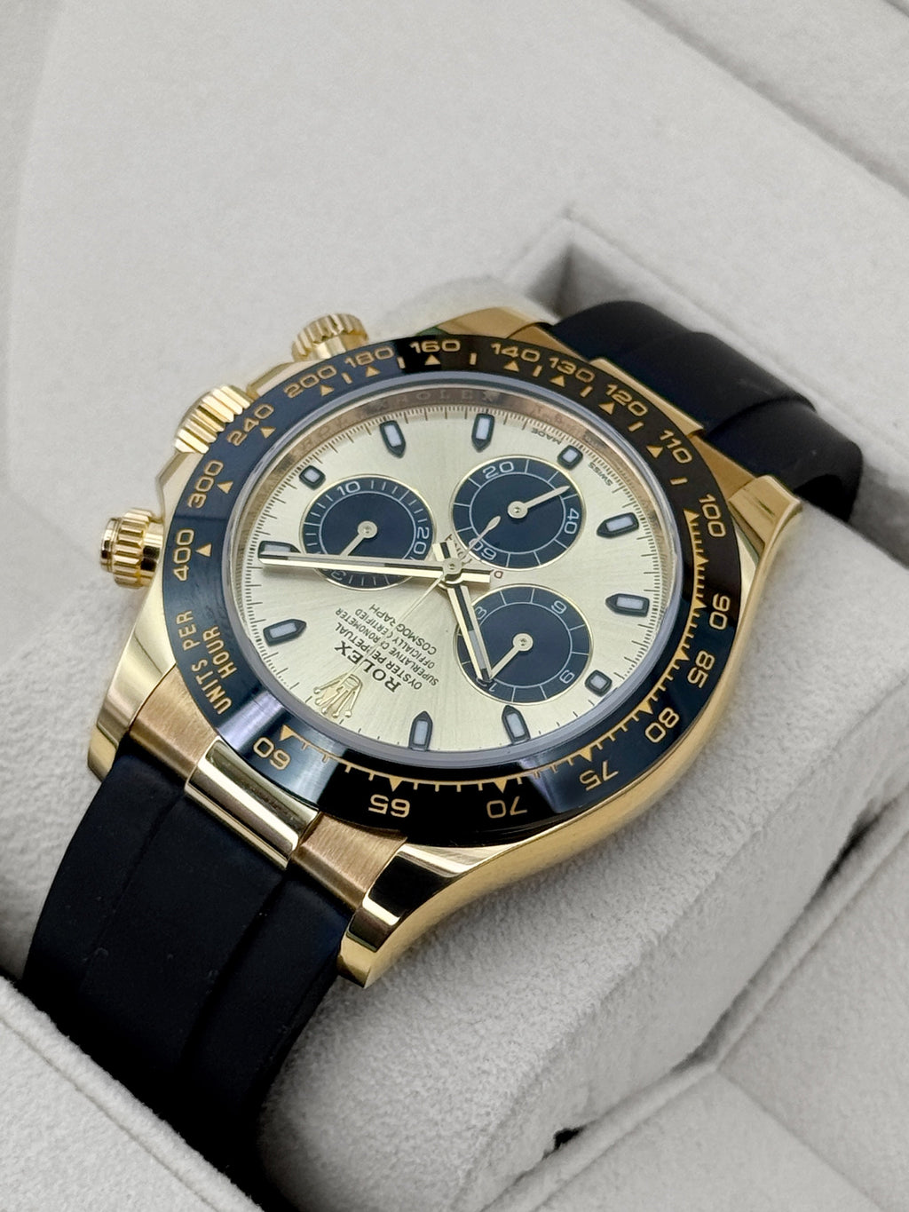 2022 Rolex Daytona 40mm 116518LN Yellow Gold Oysterflex Champagne Pikachu Dial