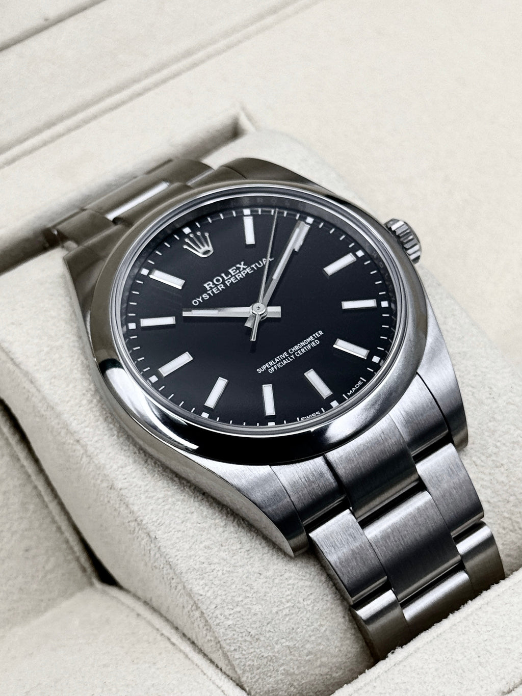 2019 Rolex Oyster Perpetual 39mm 114300 Stainless Steel Black Dial