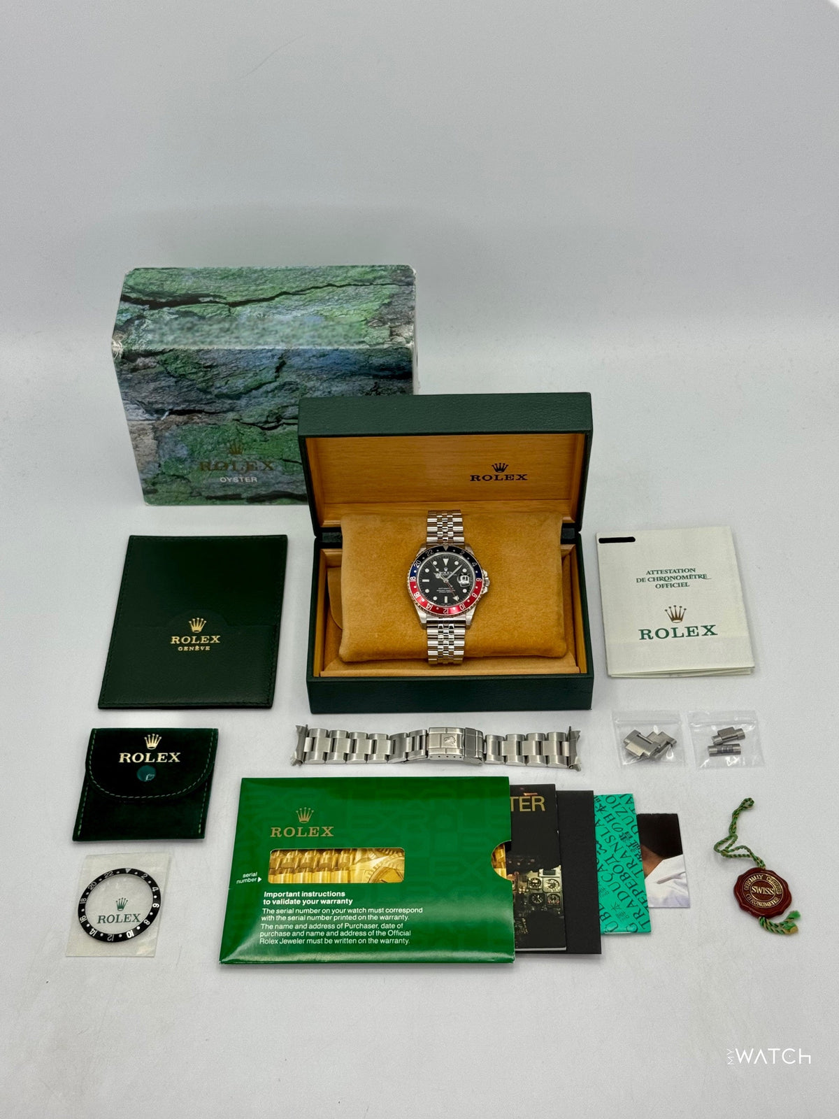 2001 Rolex GMT Master II "Pepsi" 40mm 16710 Stainless Steel "Collectors Set"