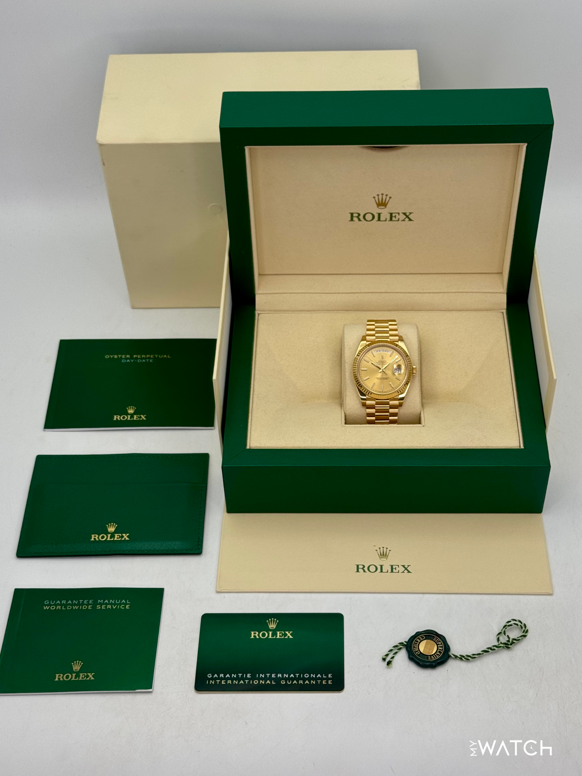 2020 Rolex Day-Date 40mm 228238 Champagne Stick Dial