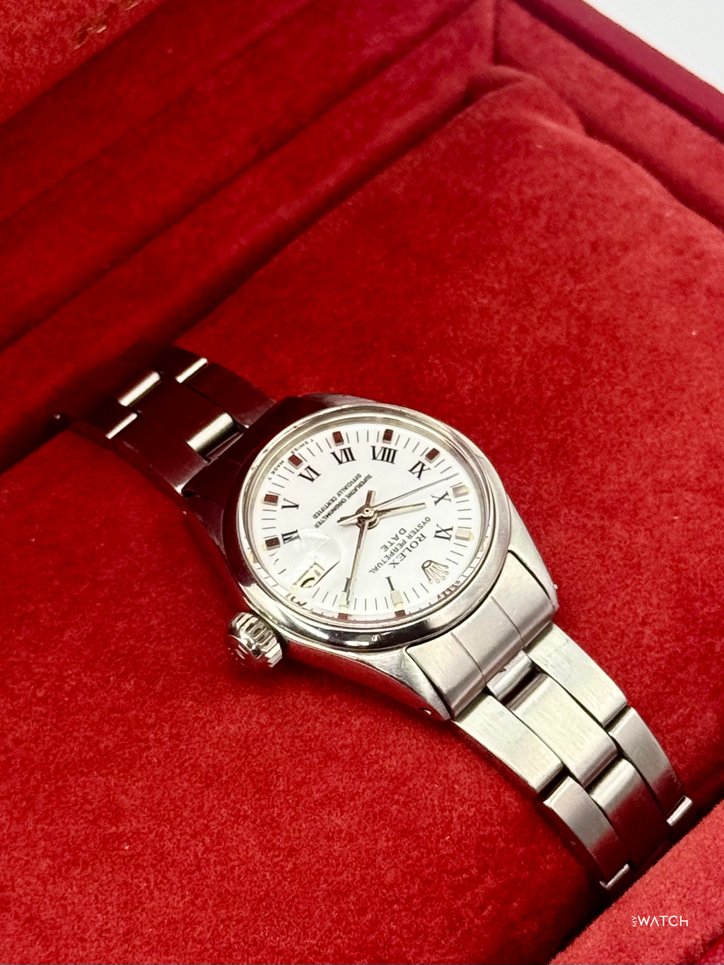 1970 Rolex Lady Oyster Perpetual Date 26mm 6517 Stainless Steel White Dial