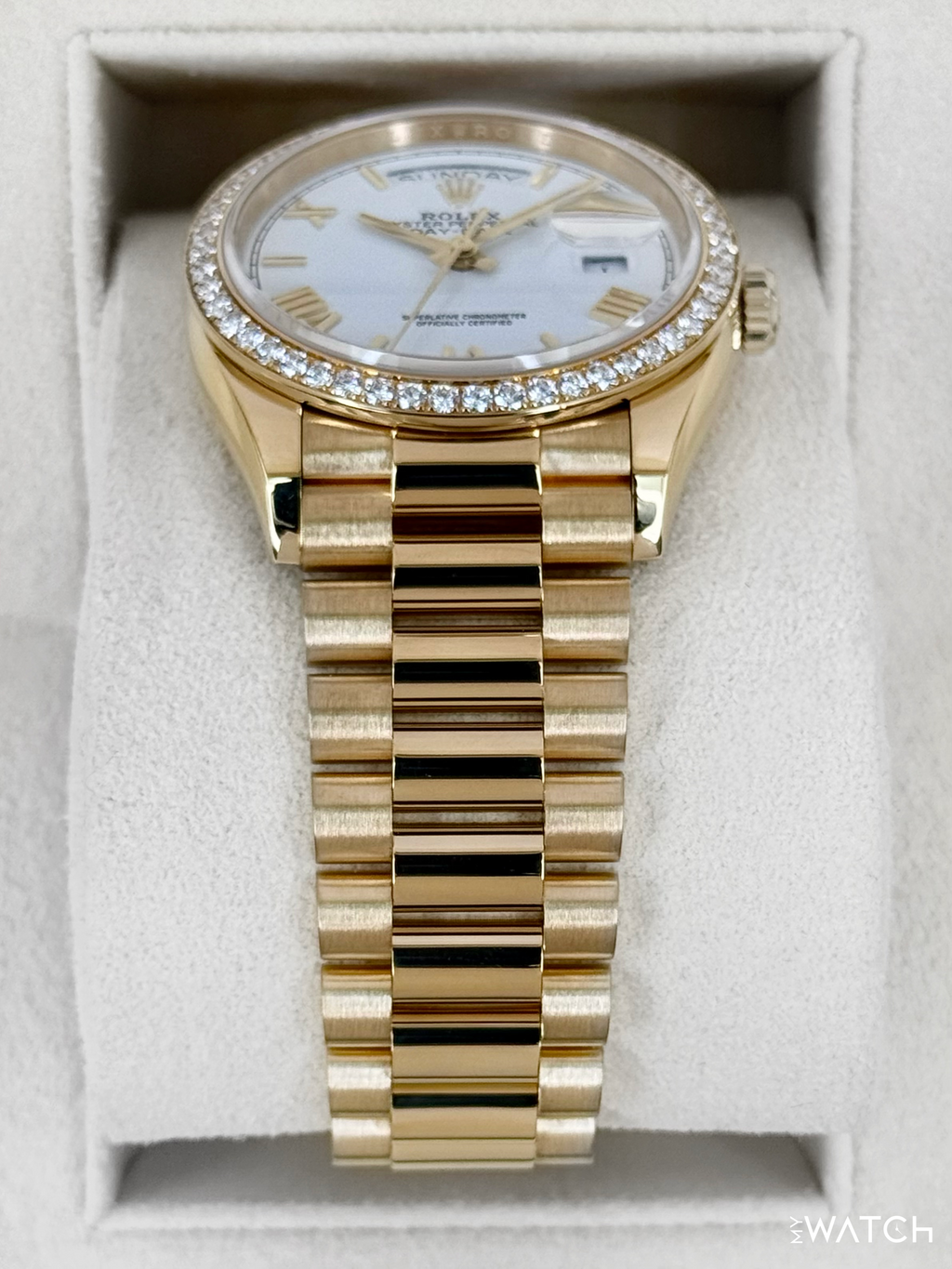 2024 Rolex Day-Date 36mm 128348RBR Presidential Yellow Gold White Dial