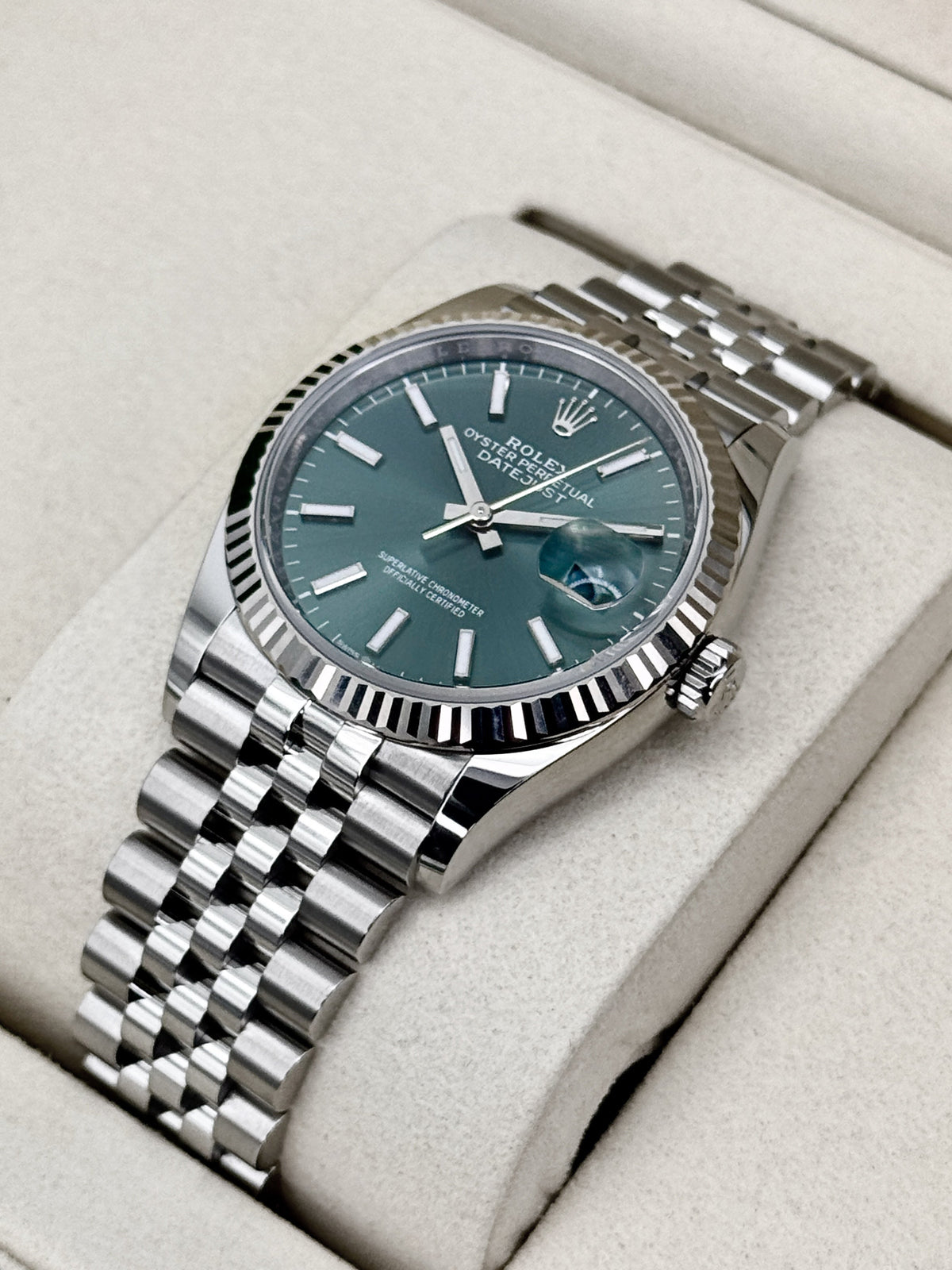 NEW 2026 Rolex Datejust 36mm 126234 Stainless Steel Jubilee Mint Green Dial