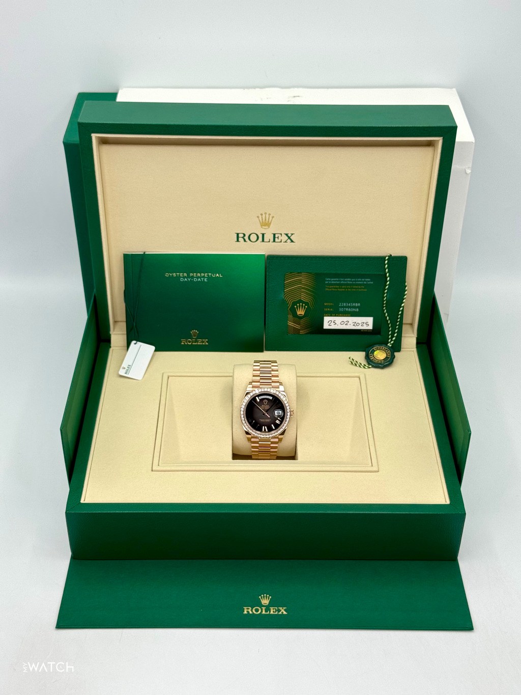 NEW 2025 Rolex Day-Date 40mm 228345RBR Rose Gold Slate Ombre Dial
