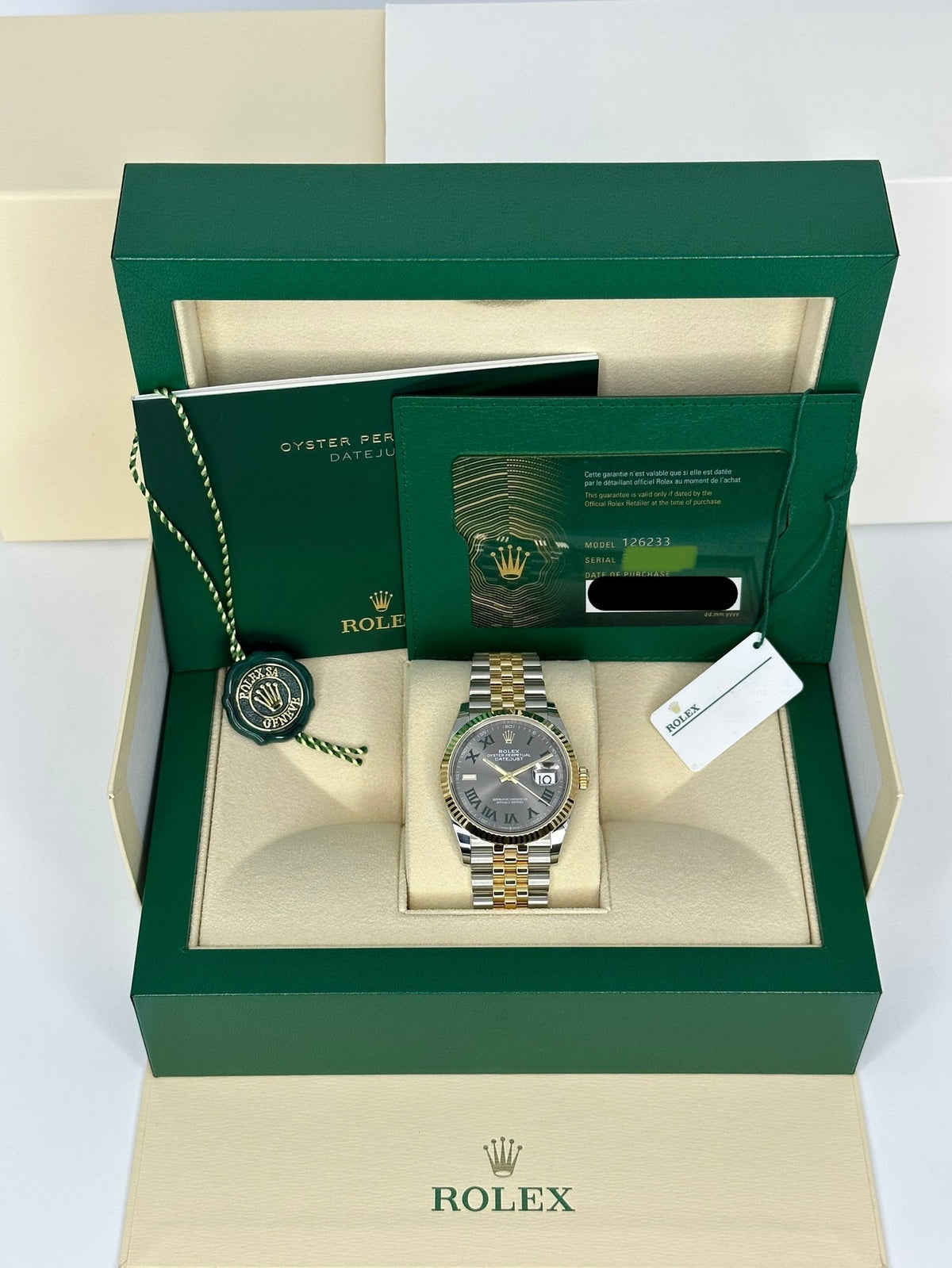 NEW 2025 Rolex Datejust 36mm 126233 Two-Tone Jubilee Wimbledon Dial