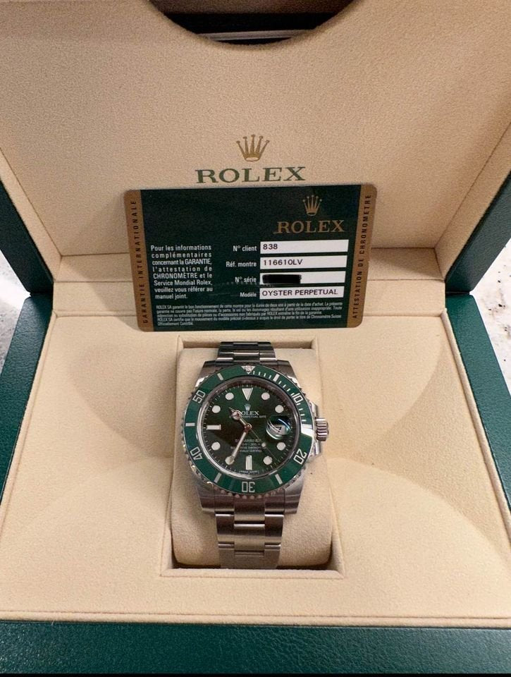 2014 Rolex Submariner "HULK" 40mm 116610LV Green Dial