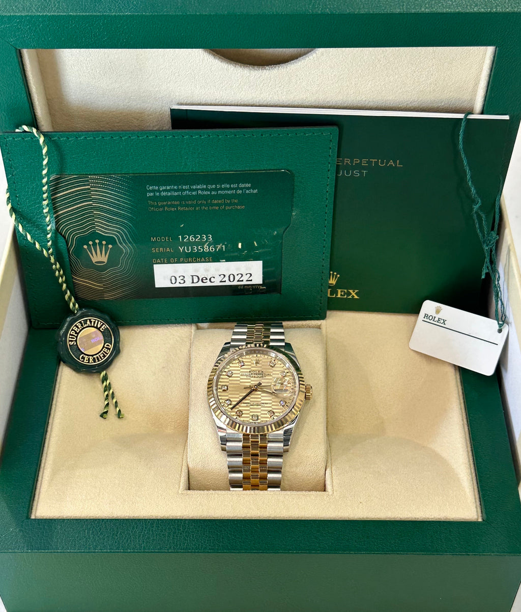 2022 Rolex Datejust 36mm 126233 Two-Tone Jubilee Champagne Dial