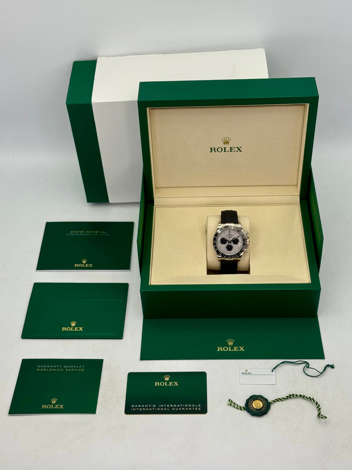 2026 Rolex Daytona 40mm 126519LN White Gold Oysterflex Silver Ghost Dial
