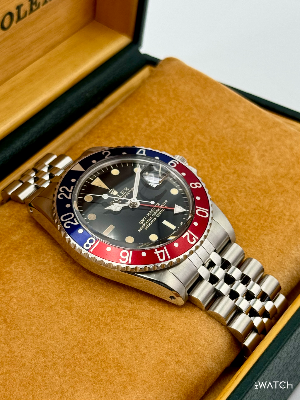 1966 Rolex GMT-Master "Pepsi" 40mm 1675 Stainless Steel Jubilee Black Dial (RSC Card)