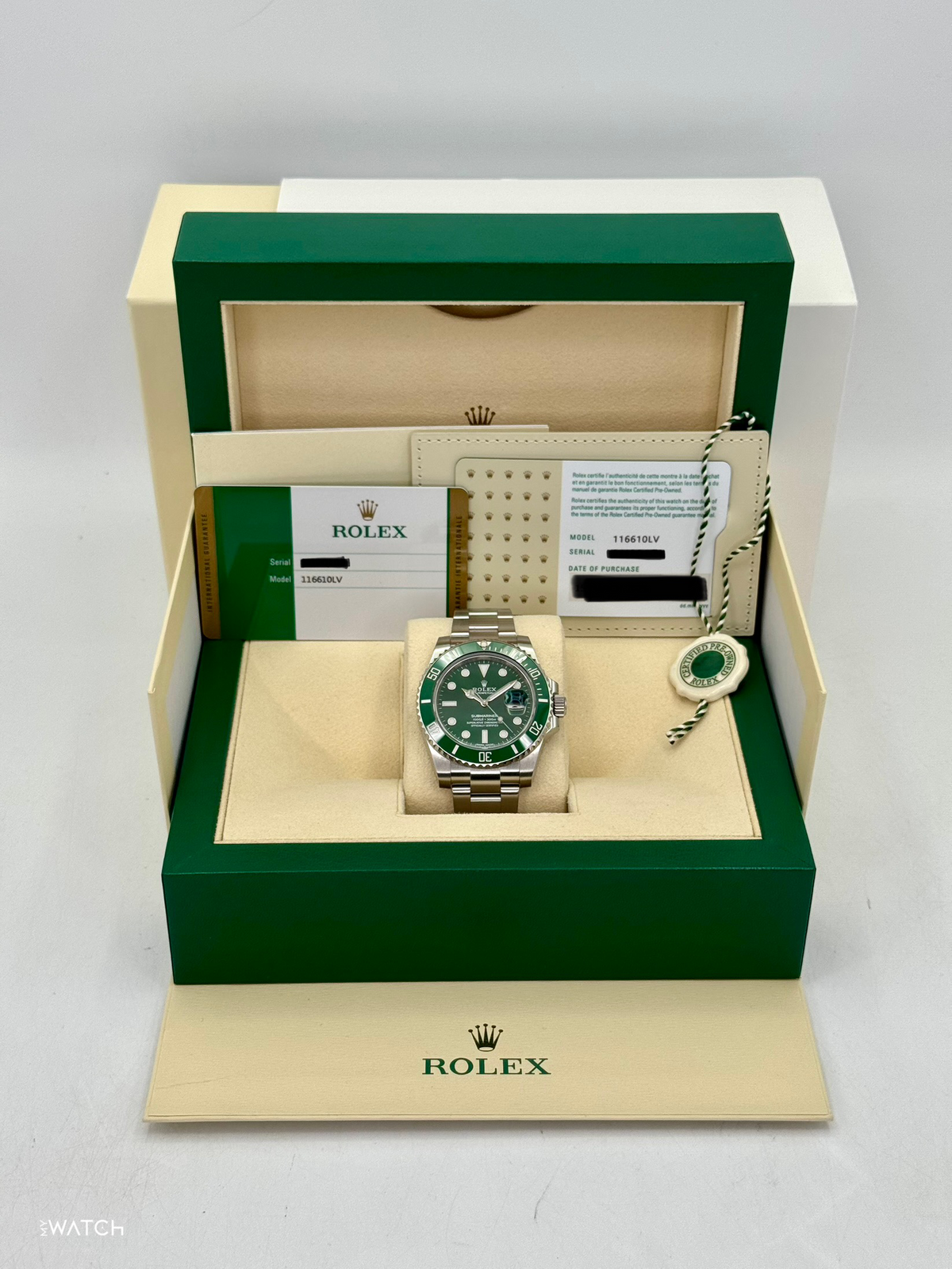 2025 CPO Rolex Submariner “Hulk” 40mm 116610LV Green Dial
