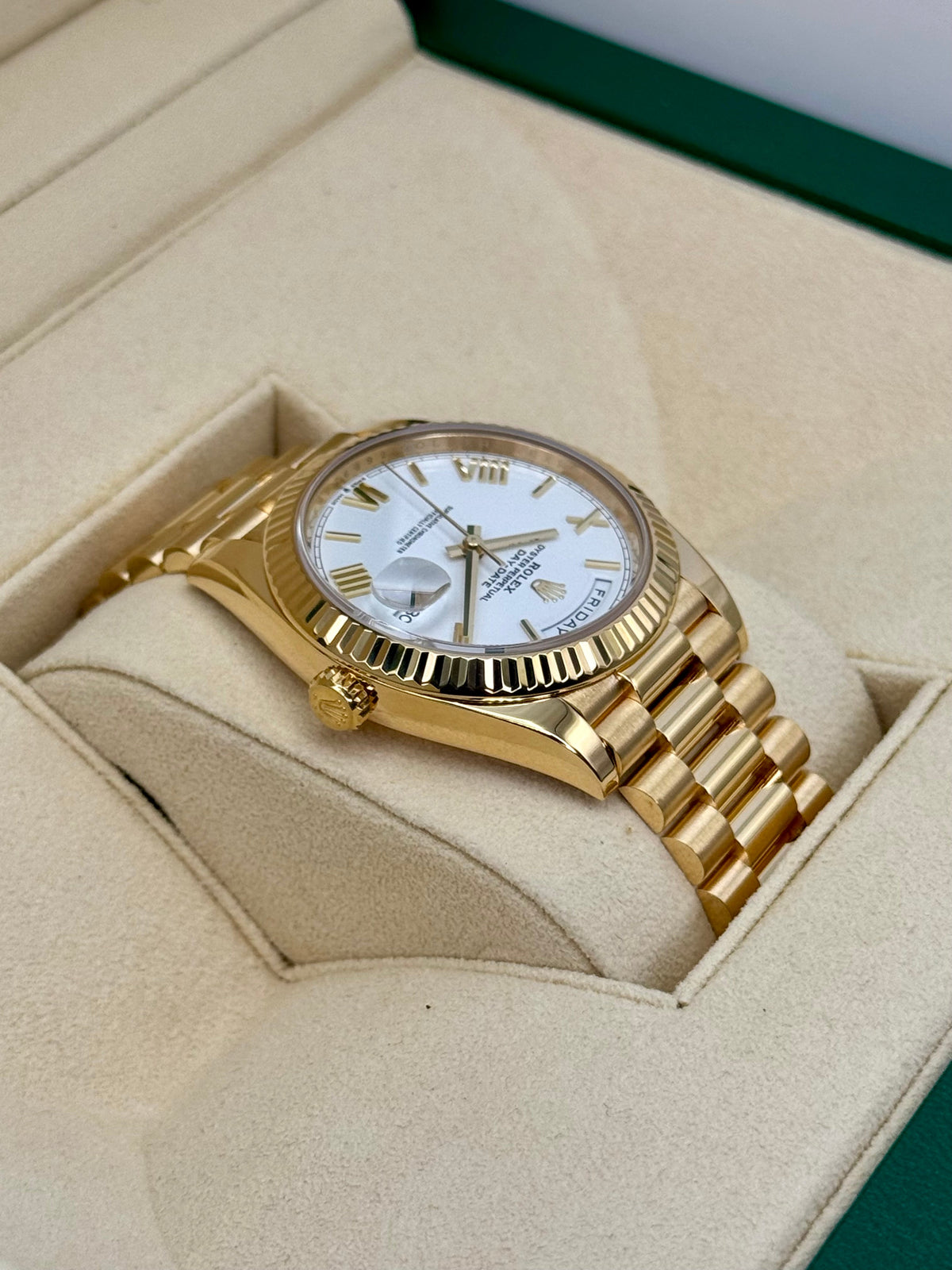 2022 Rolex Day-Date 40mm 228238 Presidential White Dial