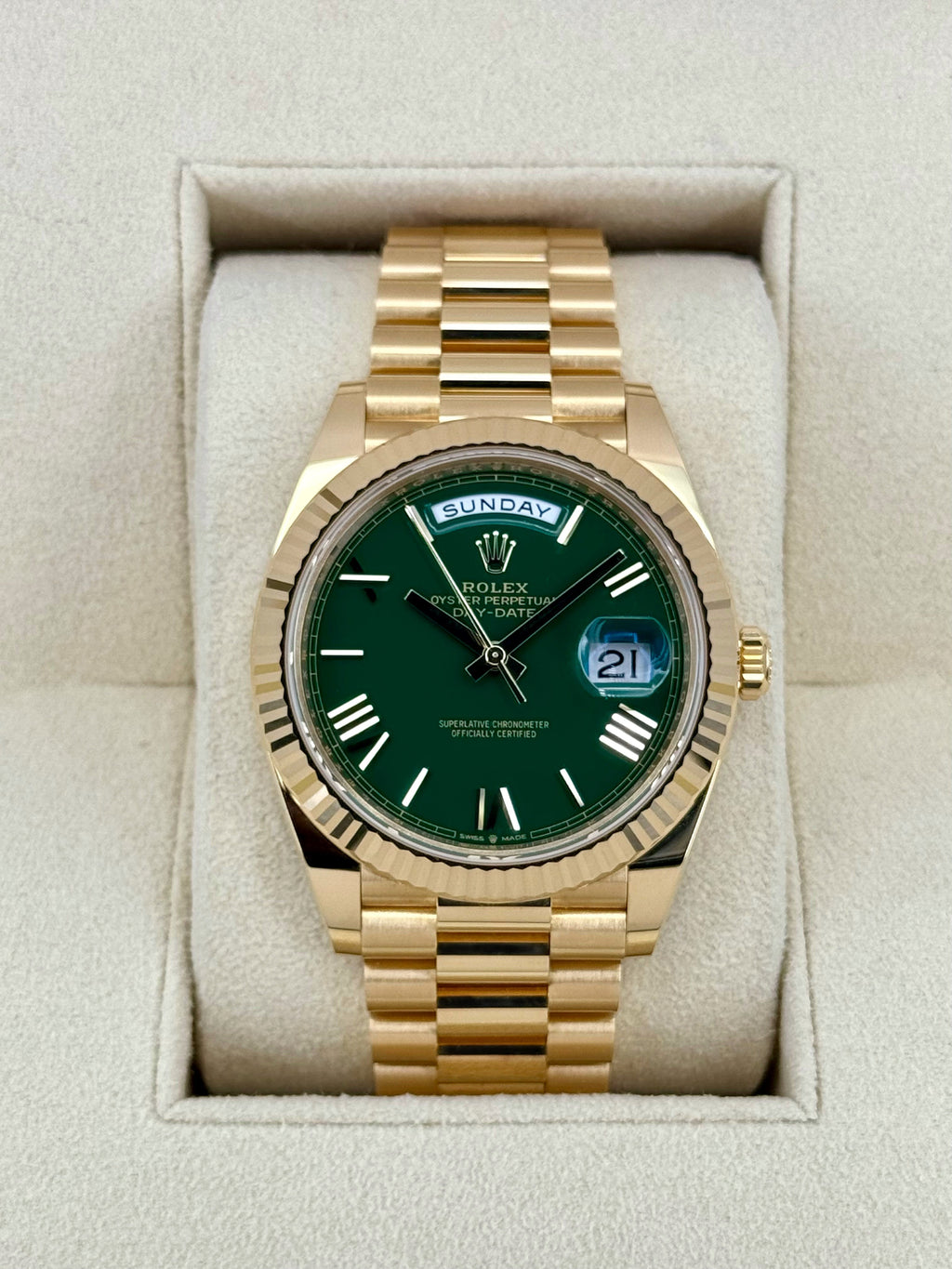 2024 Rolex Day-Date 40mm 228238 Presidential Green Dial