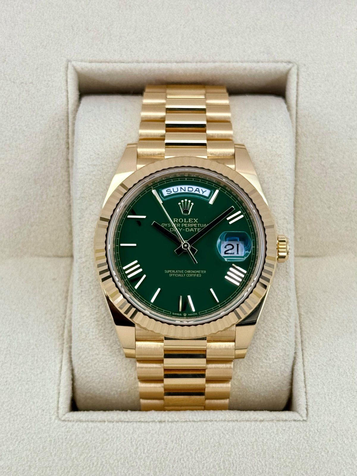 2024 Rolex Day-Date 40mm 228238 Presidential Green Dial