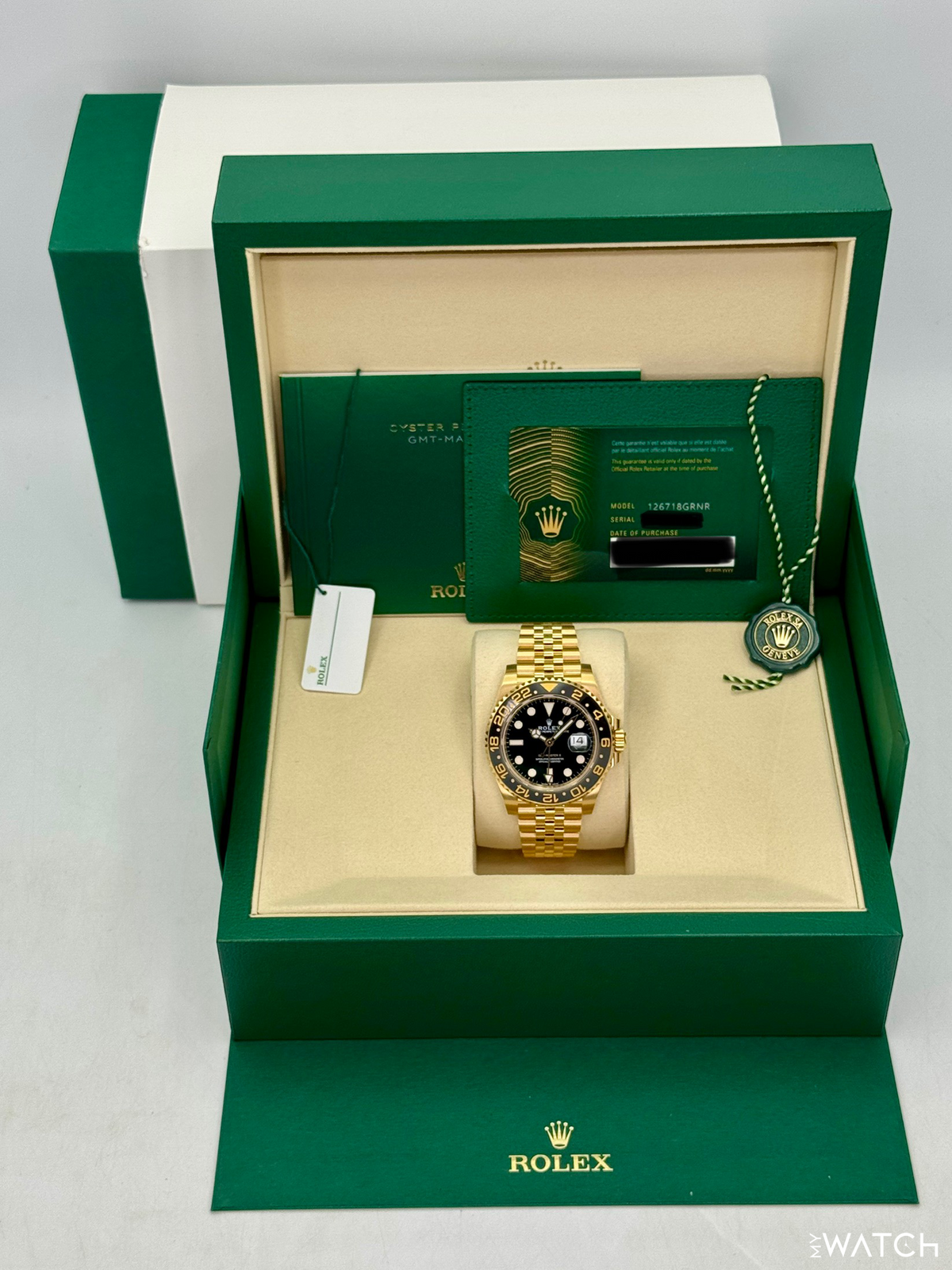 NEW 2026 Rolex GMT-Master II 40mm 126718GRNR Yellow Gold Jubilee Black Dial