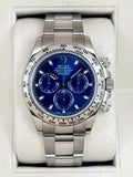 2019 Rolex Daytona 40mm 116509 White Gold Blue Dial