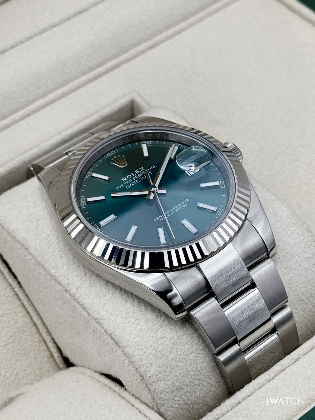 2022 Rolex Datejust 41mm 126334 Stainless Steel Oyster Mint Green Dial