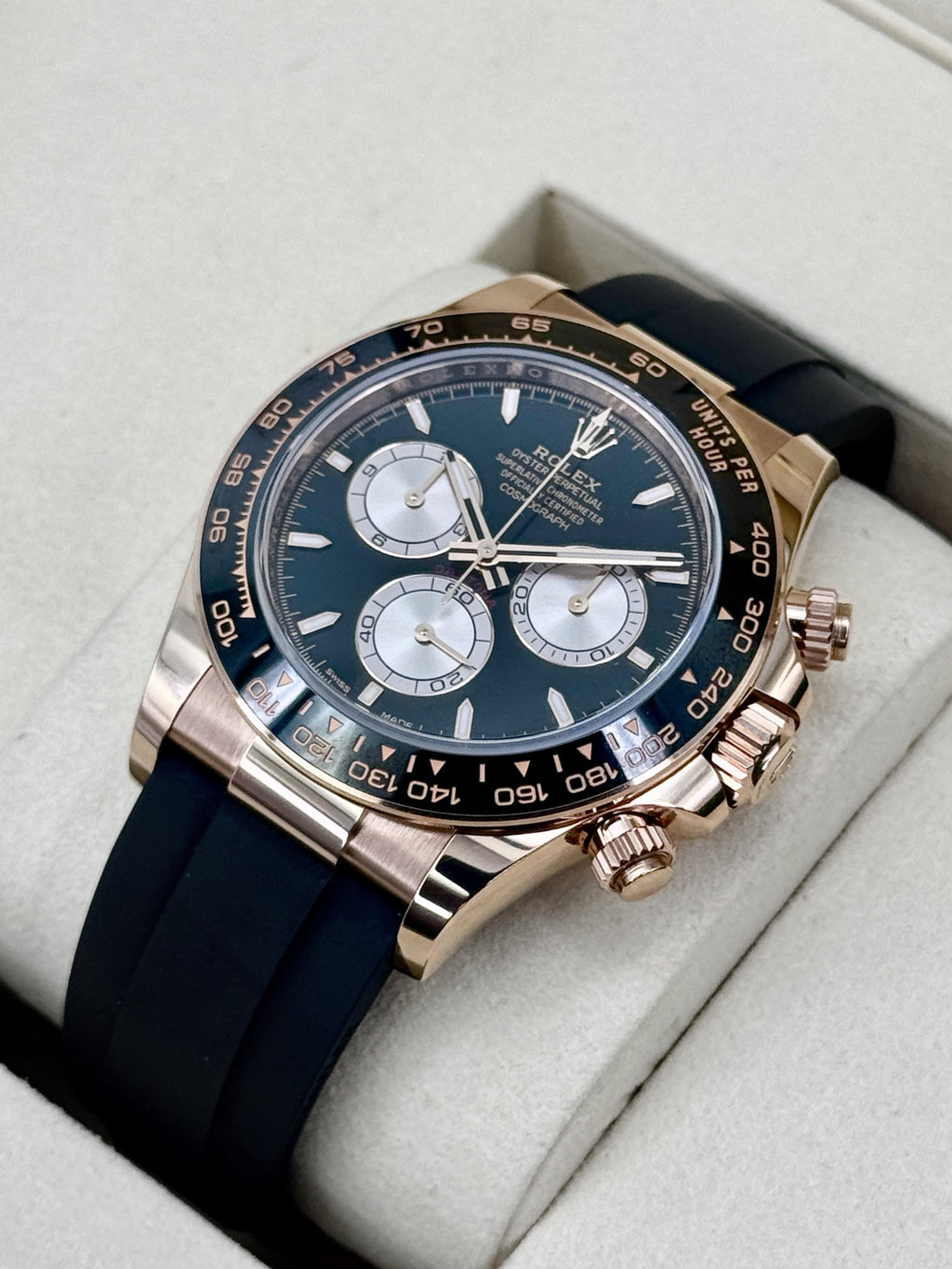 NEW 2025 Rolex Daytona 40mm 126515LN Rose Gold Oysterflex Black Dial