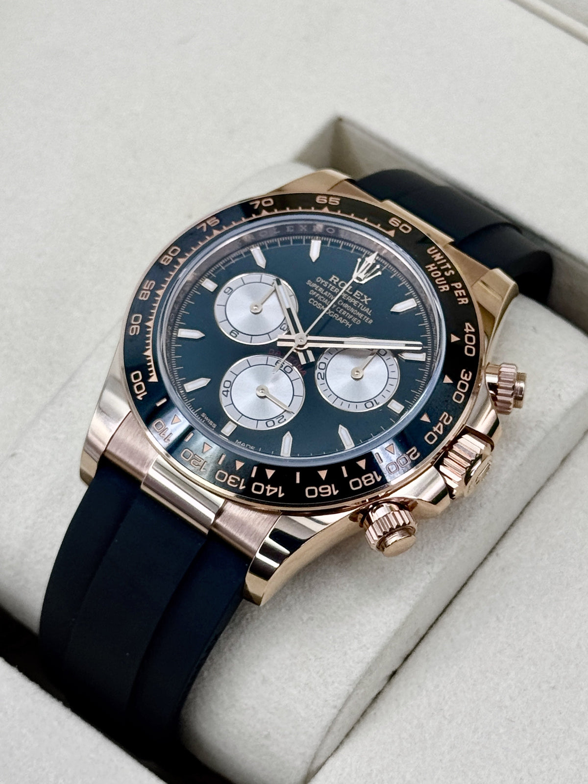 NEW 2025 Rolex Daytona 40mm 126515LN Rose Gold Oysterflex Black Dial