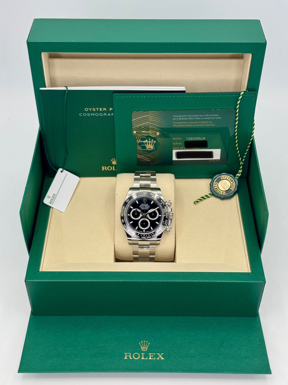 NEW 2025 Rolex Daytona 40mm 126500LN Stainless Steel Black Dial