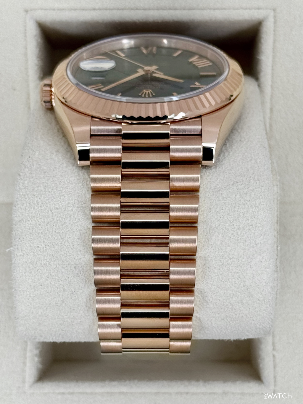 2025 Rolex Day-Date 40mm 228235 Presidential Rose Gold Olive Green Dial