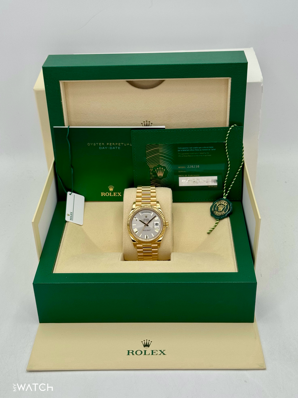2023 Rolex Day-Date 40mm 228238 Presidential Silver Dial