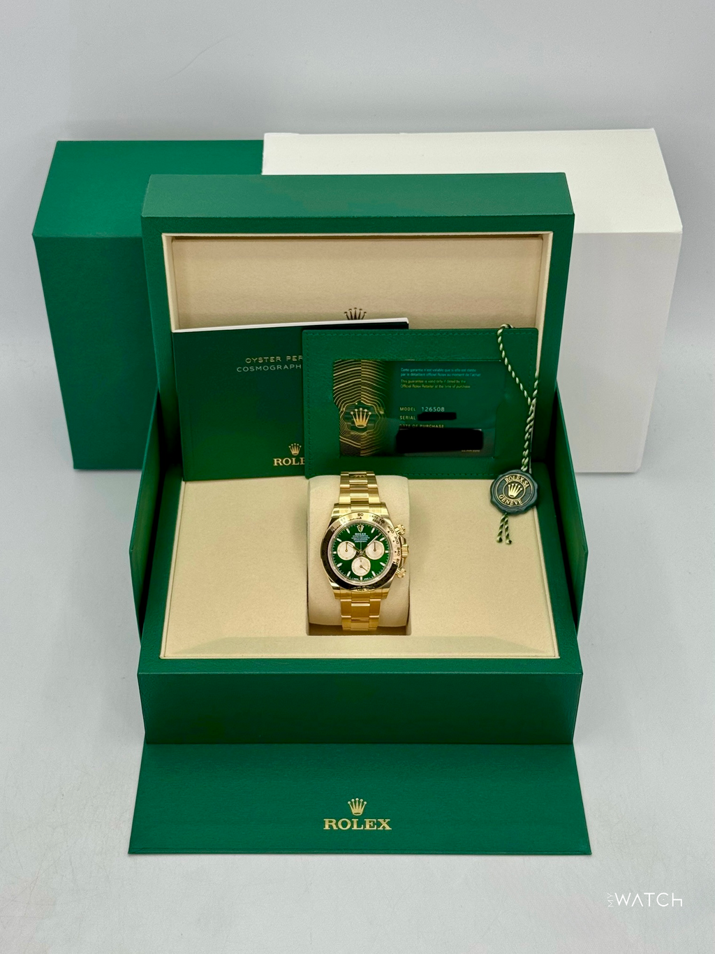 NEW 2025 Rolex Daytona "John Mayer" 40mm 126508 Yellow Gold Green Dial (STICKERED)