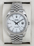 2024 Rolex Datejust 41mm 126300 Stainless Steel Jubilee White Dial