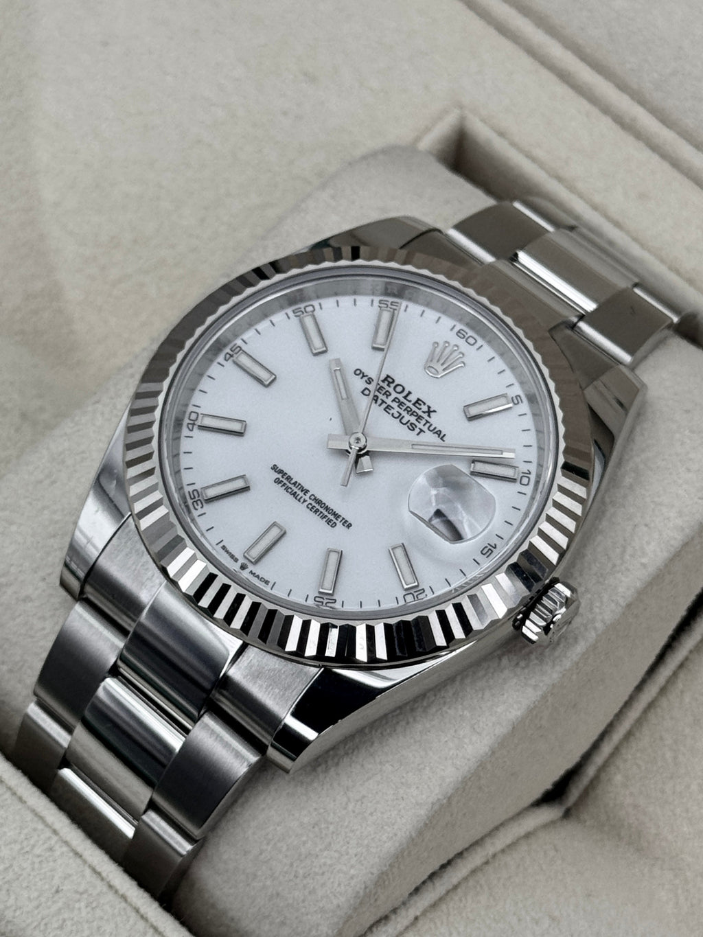 2022 Rolex Datejust 41mm 126334 Stainless Steel Oyster White Dial