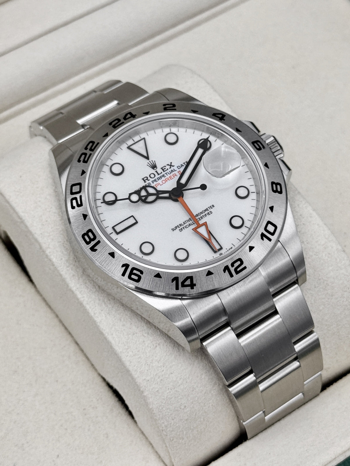 NEW 2026 Rolex Explorer II 42mm 226570 Stainless Steel Polar White Dial (NEW STYLE CARD)
