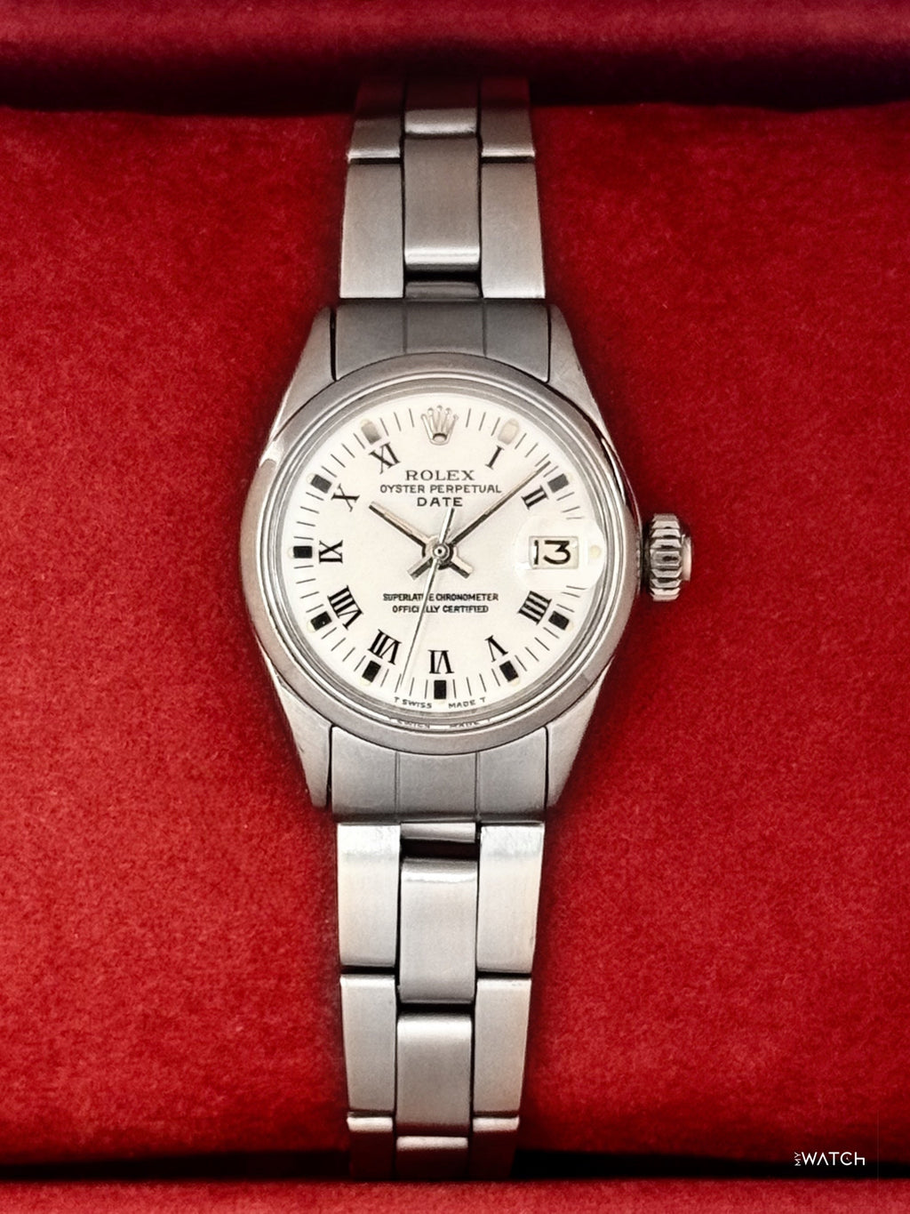 1970 Rolex Lady Oyster Perpetual Date 26mm 6517 Stainless Steel White Dial