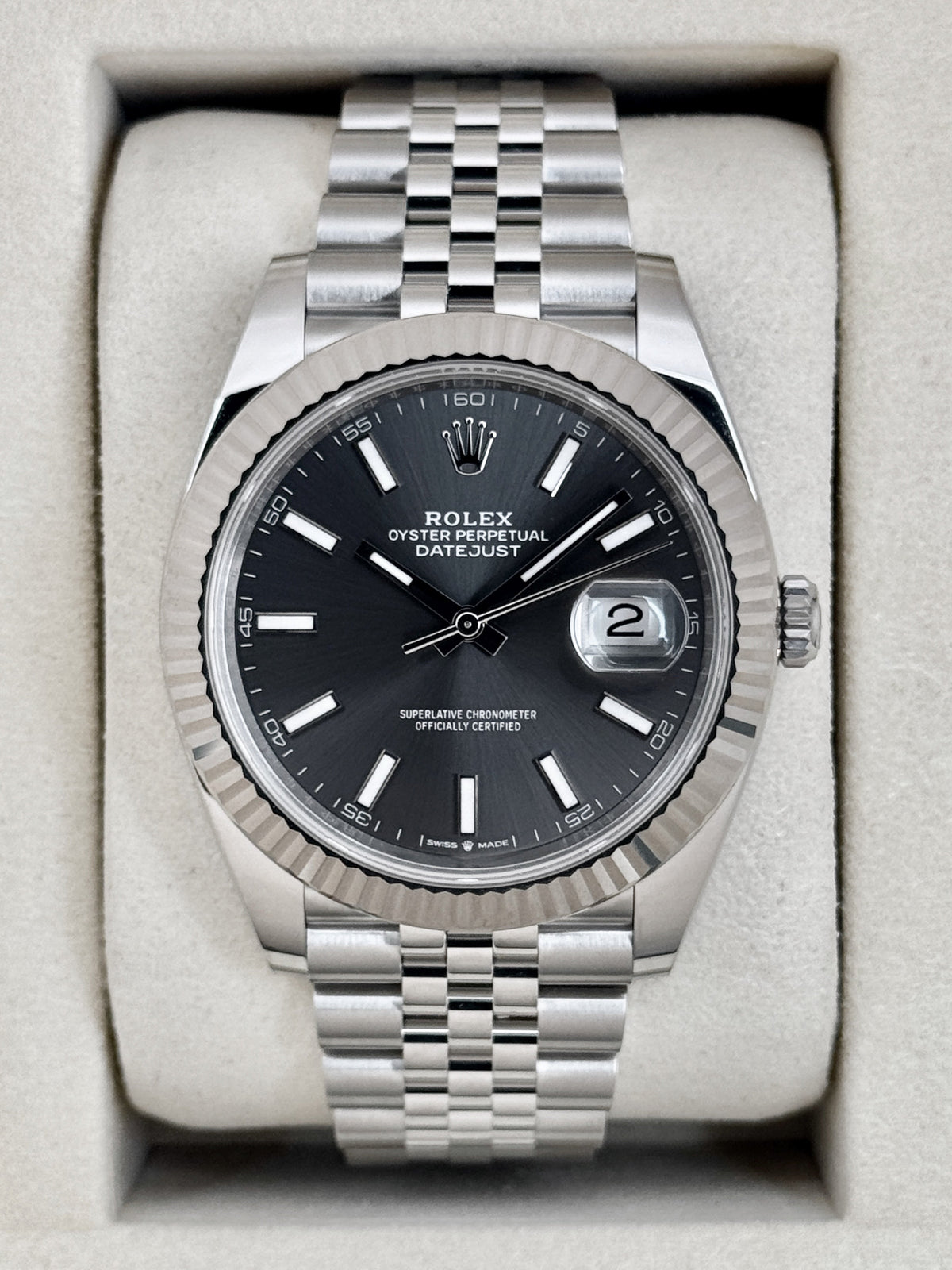 NEW 2025 Rolex Datejust 41mm 126334 Stainless Steel Jubilee Rhodium Dial