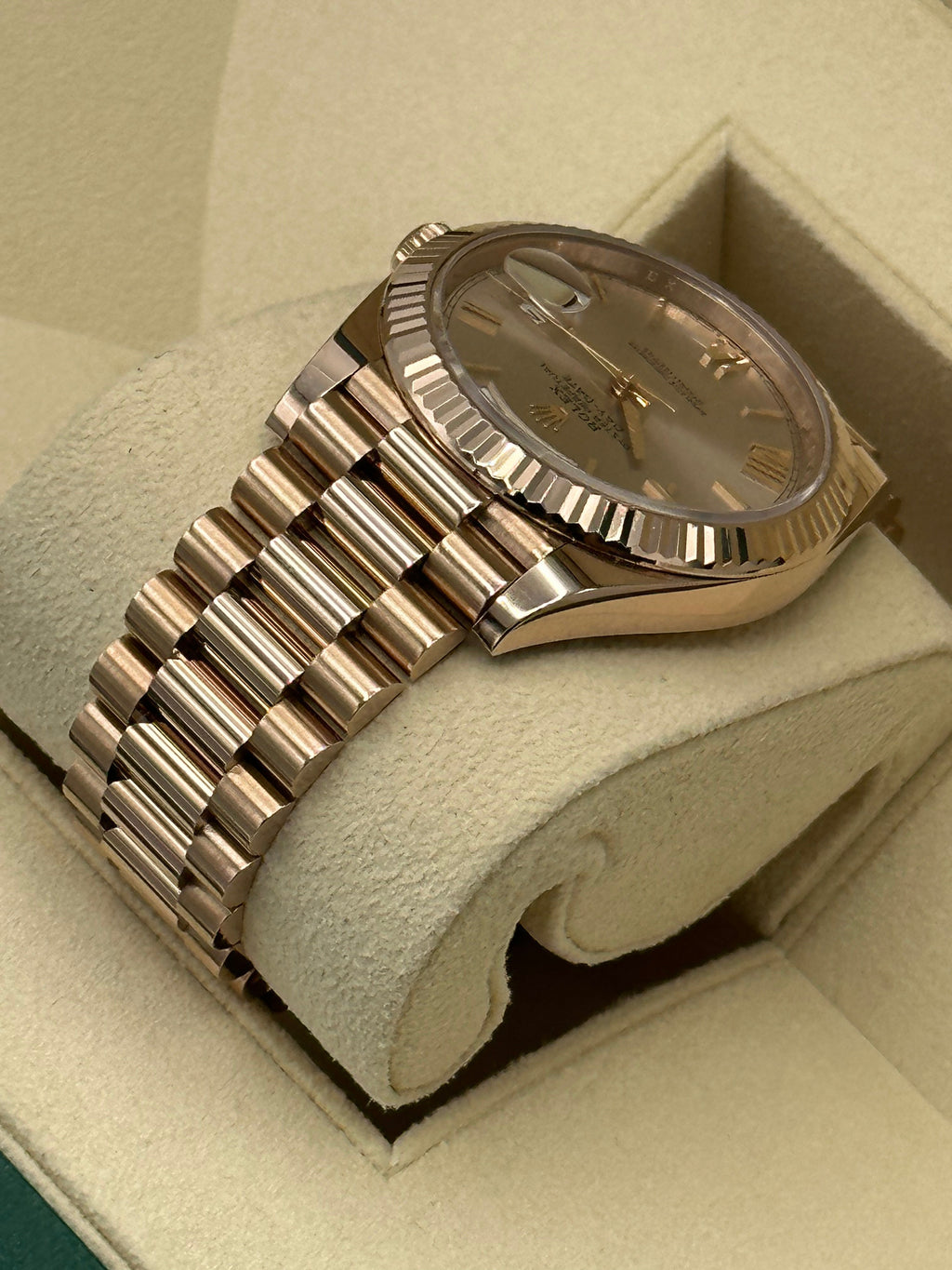 NEW 2023 Rolex Day-Date 40mm 228235 Presidential Rose Gold Sundust Dial