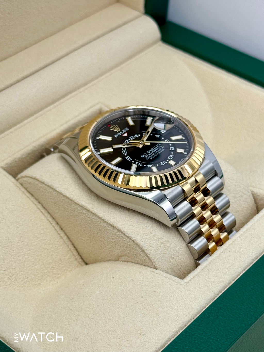 2023 Rolex Sky-Dweller 42mm 326933 Two-Tone Jubilee Black Dial