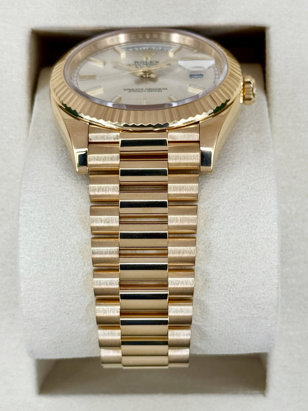 2026 Rolex Day-Date 40mm 228238 Presidential Silver Dial