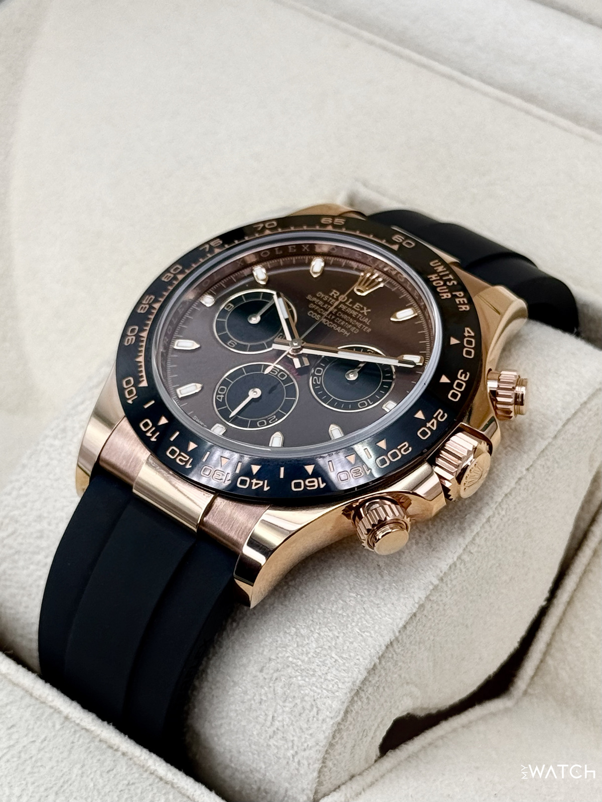 2023 Rolex Daytona 40mm 116515LN Rose Gold Oysterflex Chocolate Dial