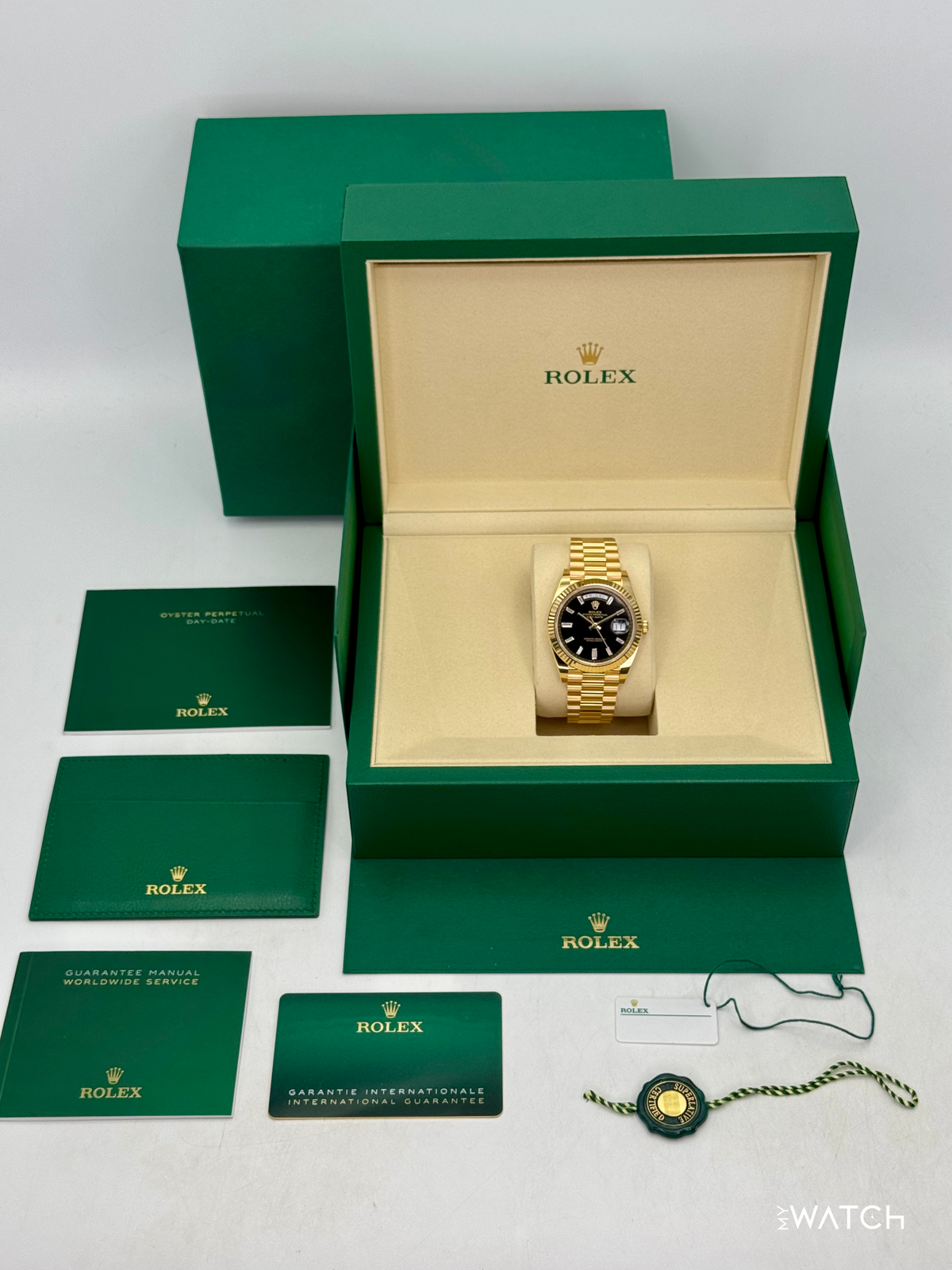 NEW 2026 Rolex Day-Date 40mm 228238 Yellow Gold Black Diamond Dial