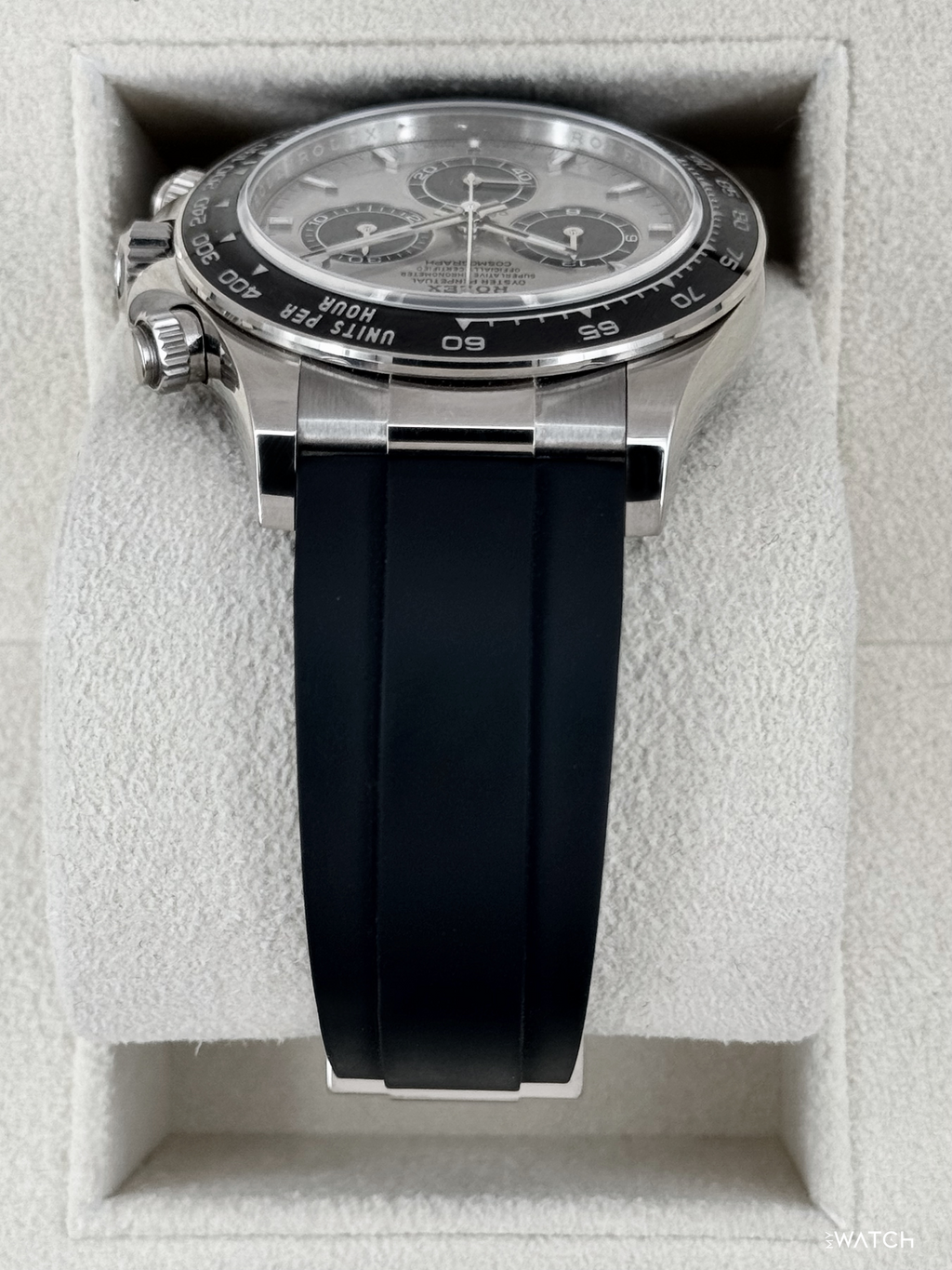 2024 Rolex Daytona 40mm 126519LN White Gold Oysterflex Silver Ghost Dial
