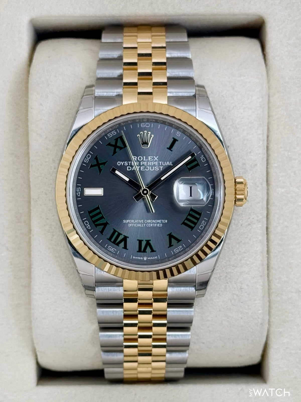 NEW 2026 Rolex Datejust 36mm 126233 Two-Tone Jubilee Wimbledon Dial (STICKERED)